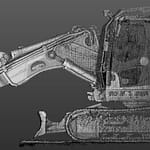 Geometric data collection of an industrial earthmover used to reverse engineer custom attachments for Australian mining.