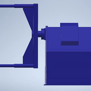 3D CAD model of a pharmaceutical tumbler designed for a cleanroom layout.